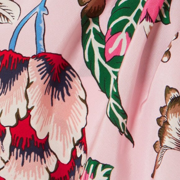 Tory Burch Adelia Ruffled Floral Dress Pink Happy Times Size 00 - Picture 2 of 9